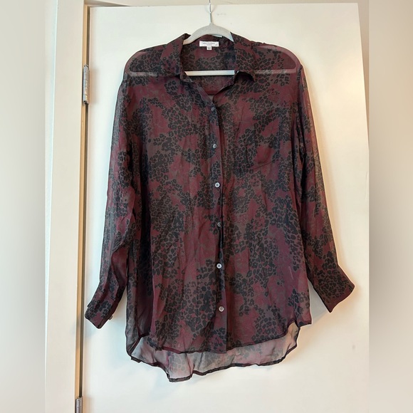 NWOT Equipment Silk Shirt in true black multi button down shirt size large - Picture 2 of 4